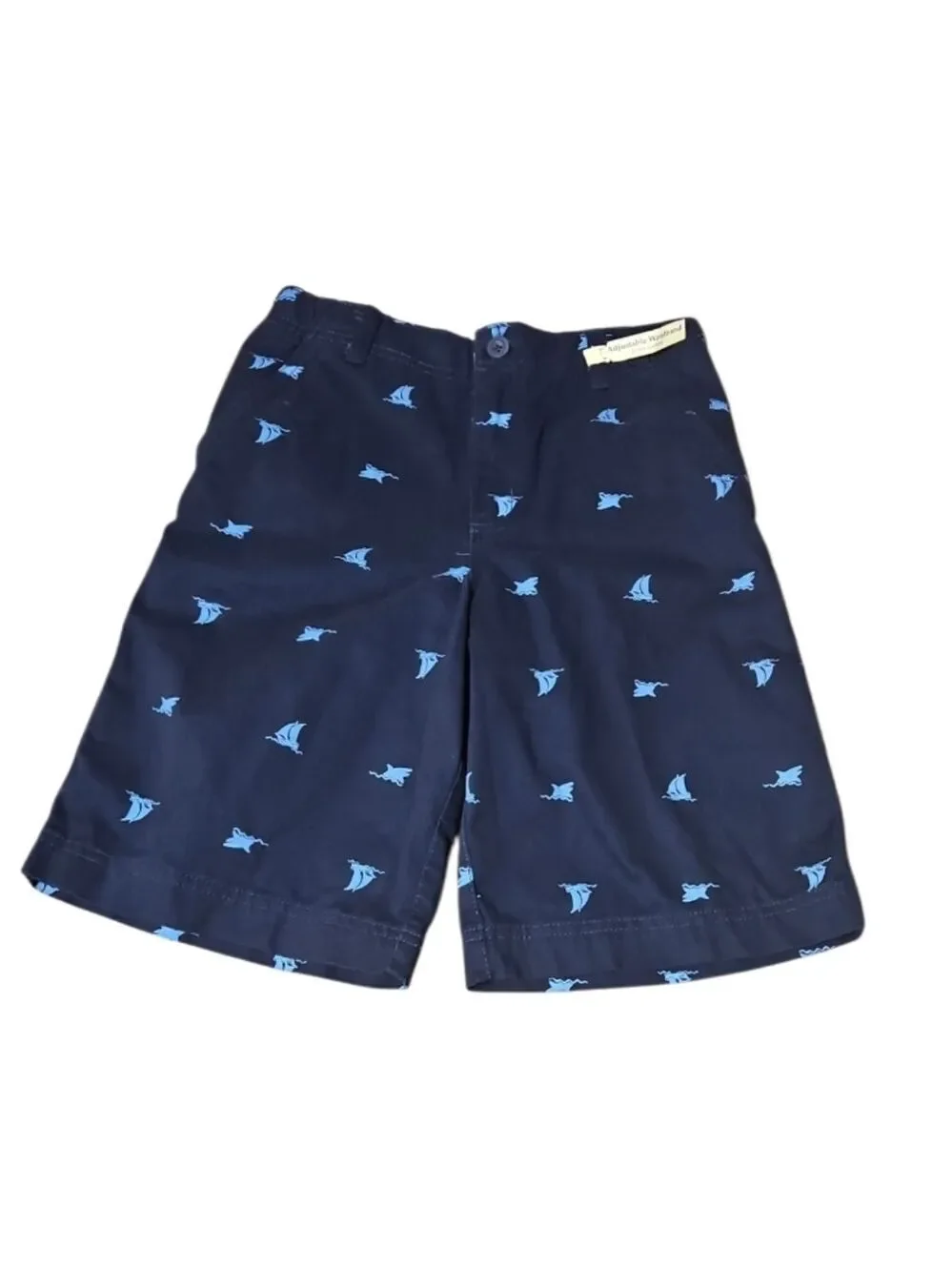 Faded Glory Boys’ Navy Blue Chino Shorts with Nautical Print  Size 12 Summer Kid